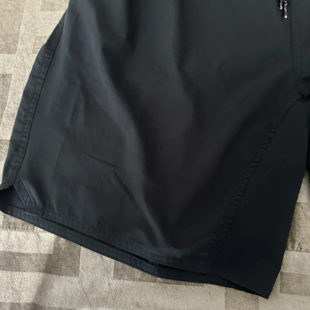 RSQ Shorts Mens XL Black Active Short‎ Elastic Waist Zip Pocket Athletic Gym